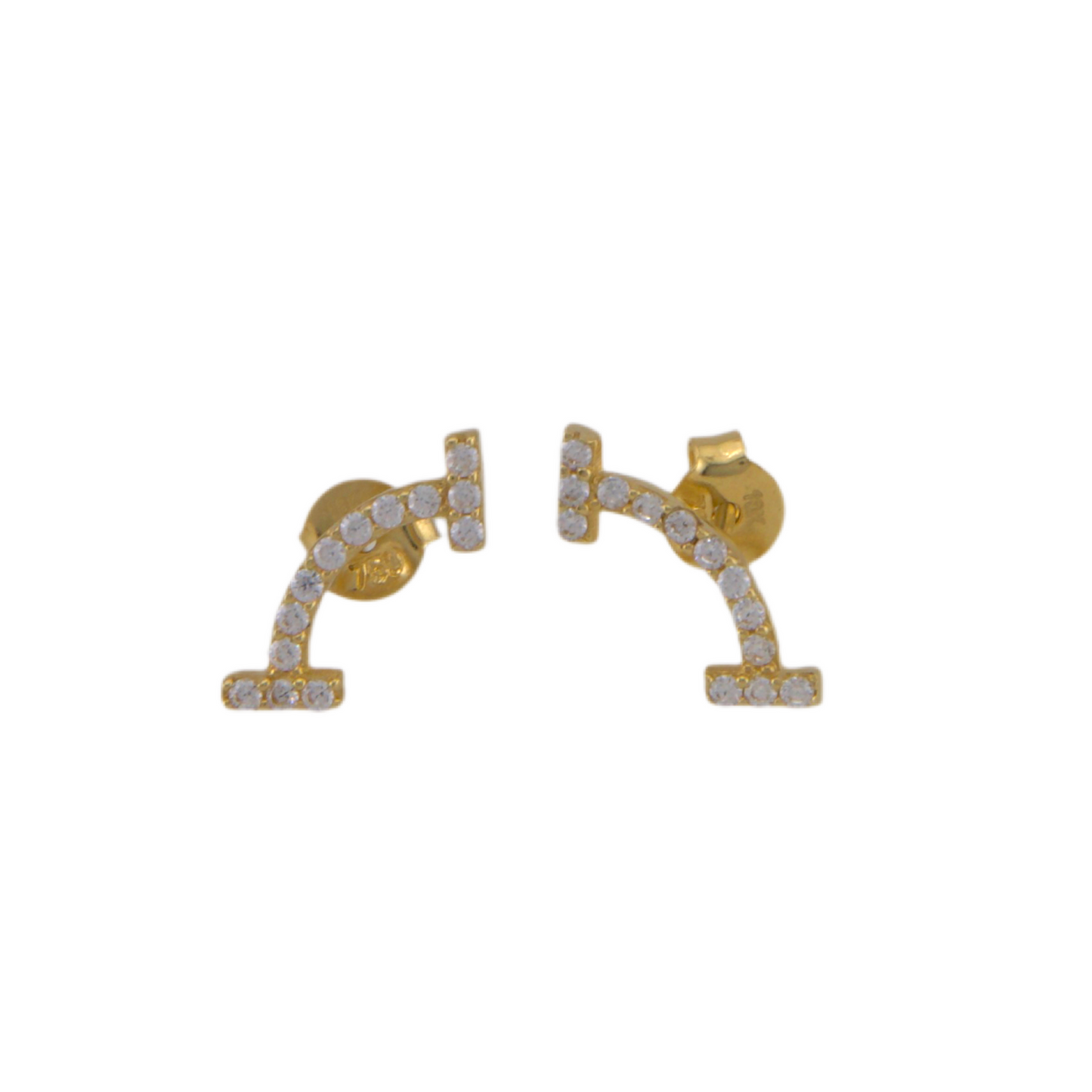 Bow with Zirconia Stud Earrings