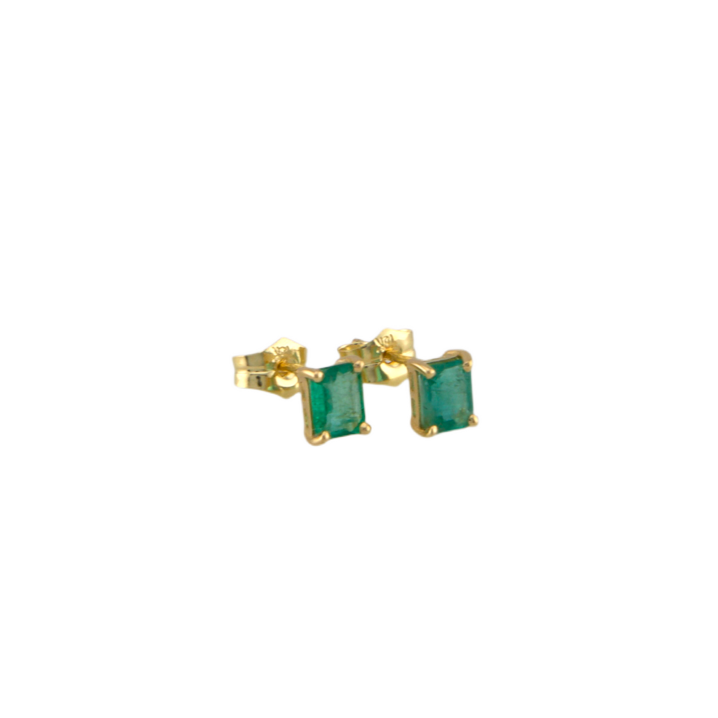 Square Emerald Stud Earrings