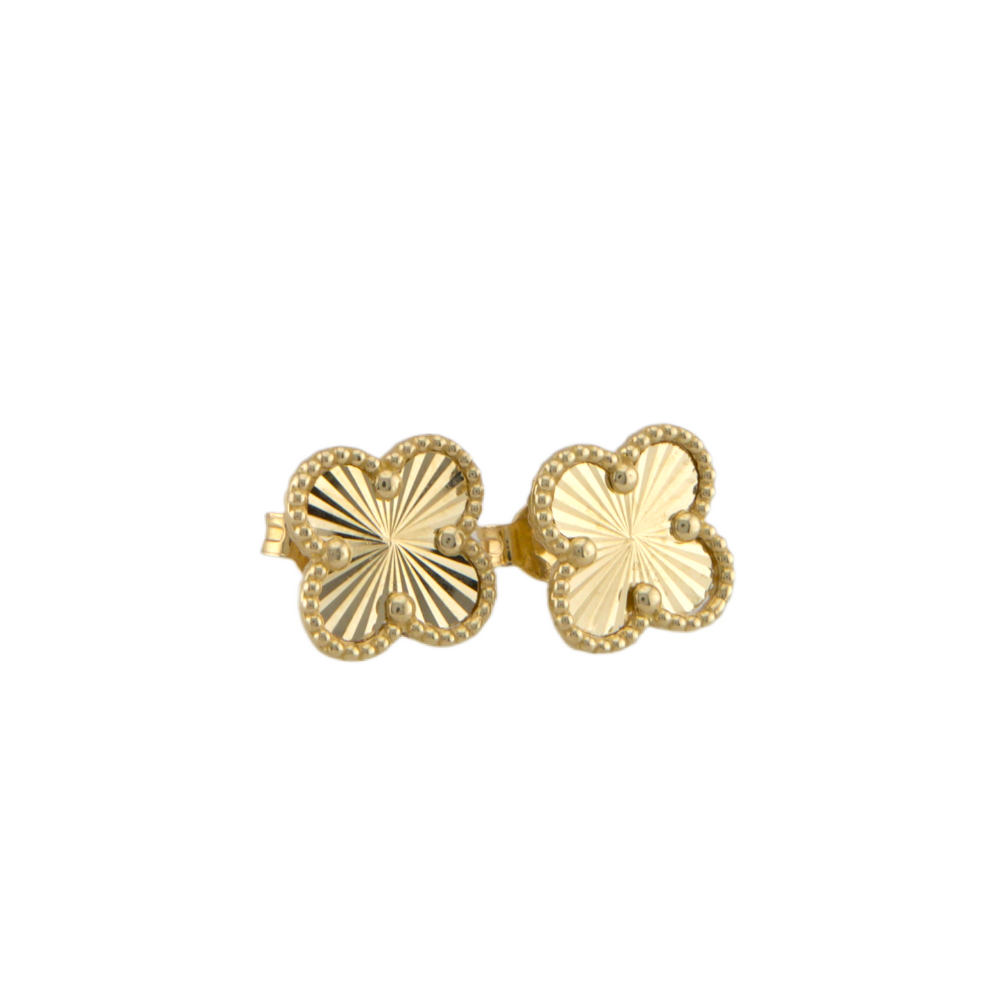 Gold Trevol Stud Earrings