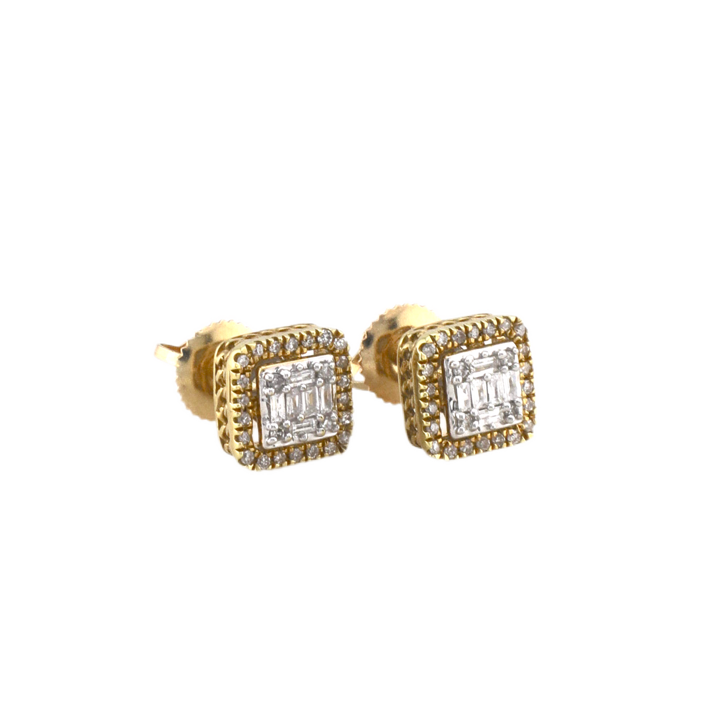 Square Diamond Stud Earrings