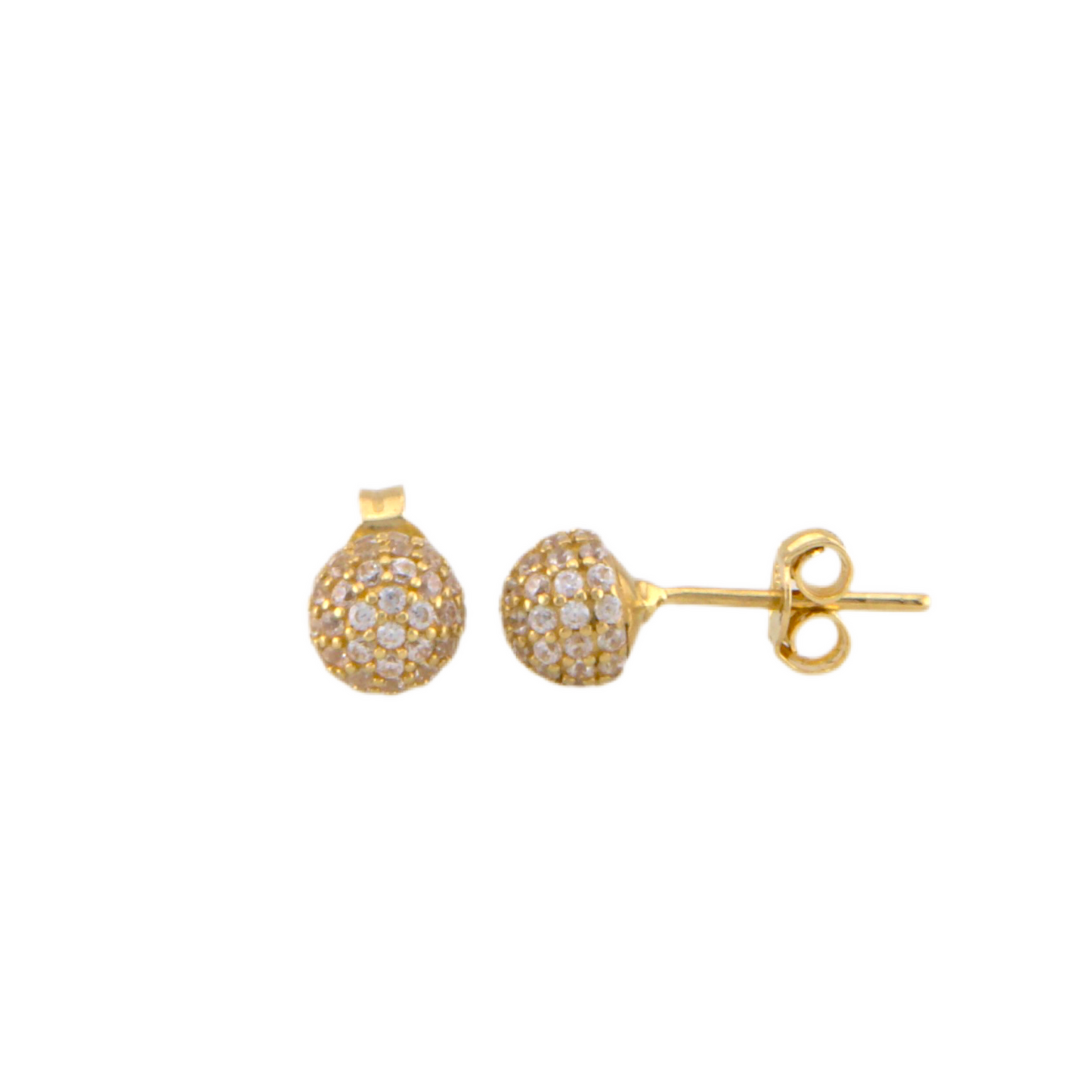 Globe with Zirconia Stud Earrings (Small)