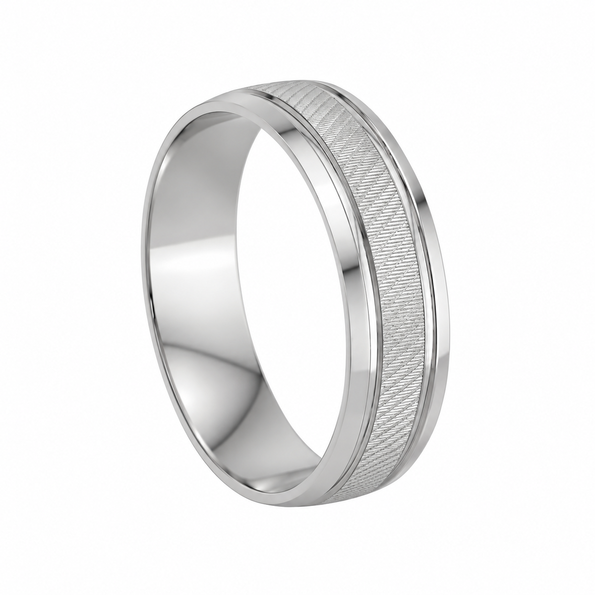 White Wedding Band 14k