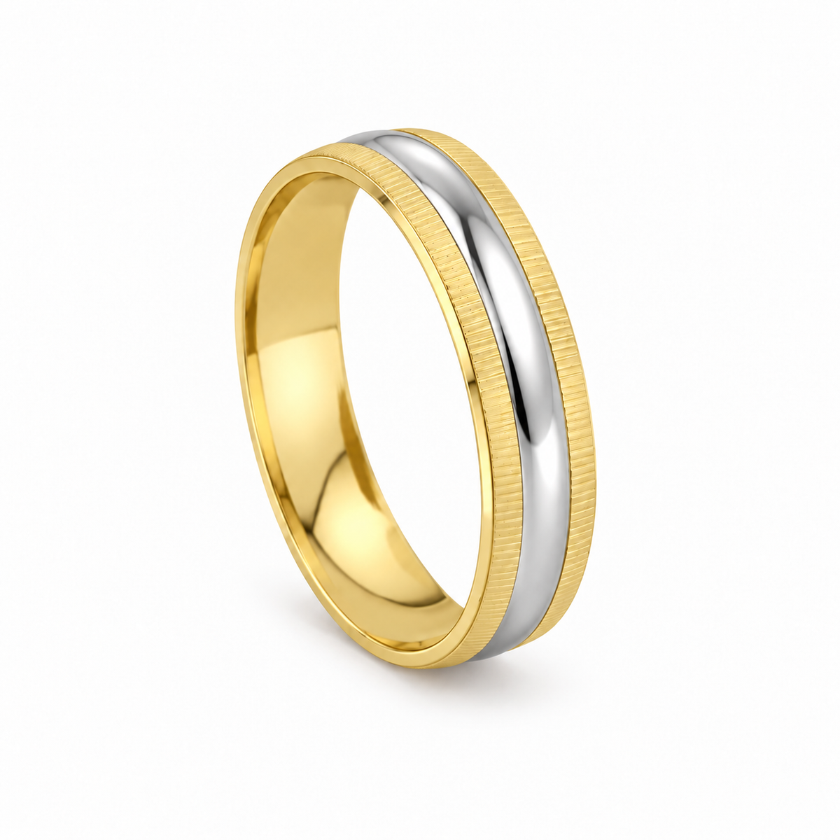 Bicolor Wedding Band 18k