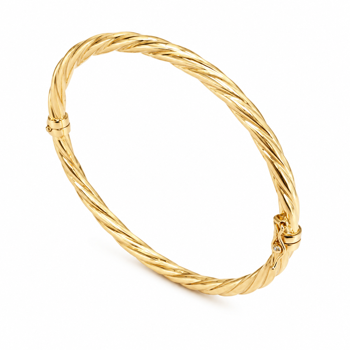 Twisted Bangle 18K Italian Gold Size 58mm x 68mm Weight 5.6g