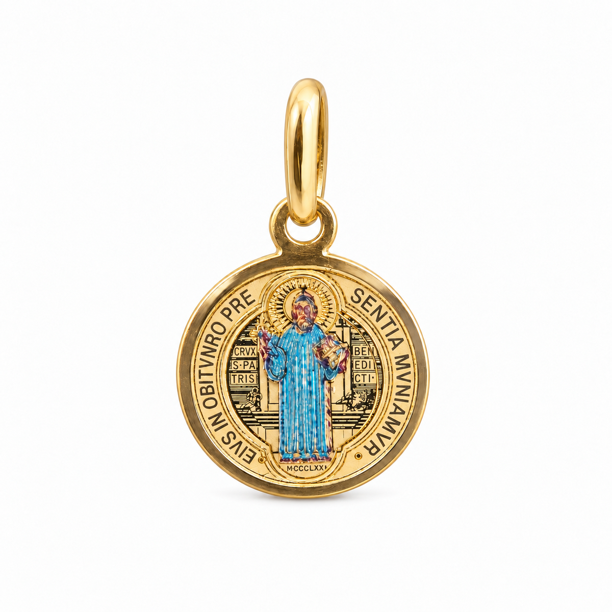 Color San Benito Abad 18K Italian Gold Size 15mm x 10mm Weight 0.6G