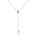 Rosary Necklace 18K Italian Gold Size 17in x 2.7mm Weight 4.4g