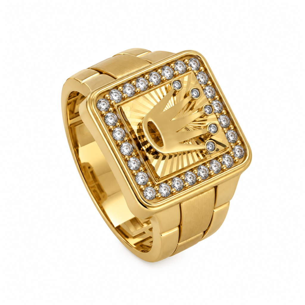 Crown Men Ring 18K