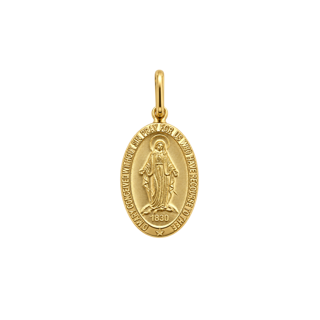 Milagrosa Virgin Pendant 18K 20mm x 9.1mm 1.4G