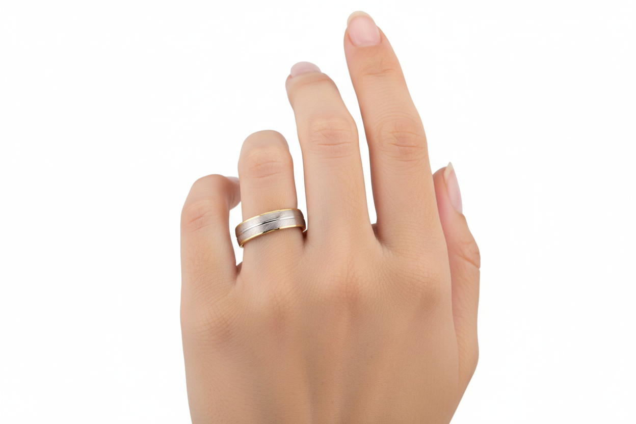 White & Gold Wedding Band