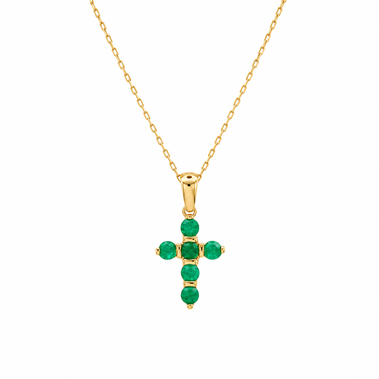 Emerald Cross Necklace