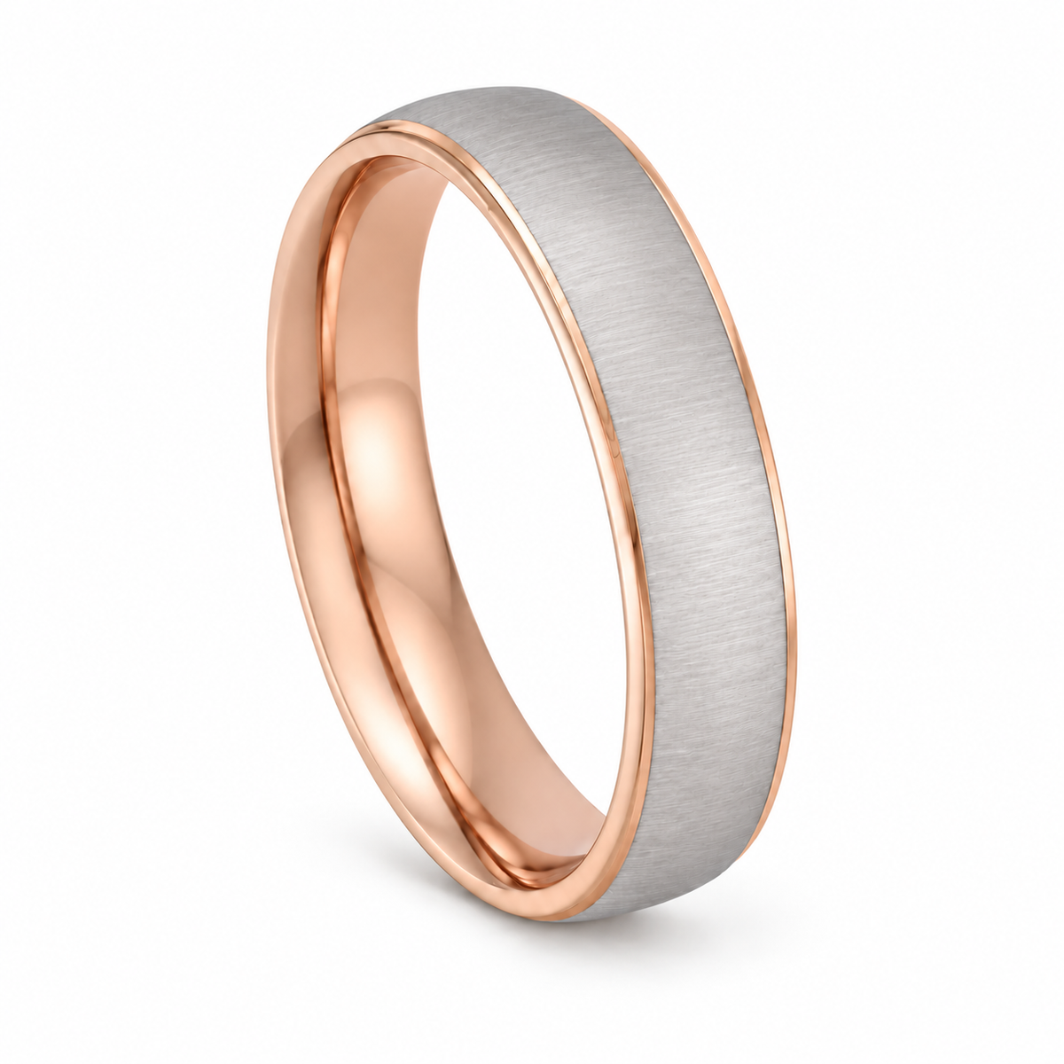 White & Rose Wearing Band 14k