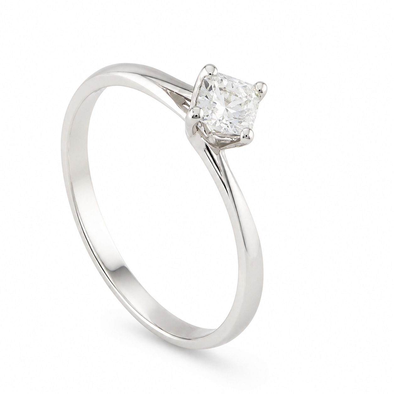 Solitaire White Gold Ring