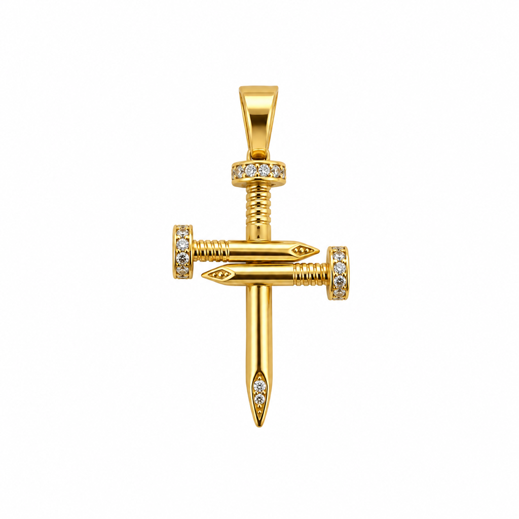 Nail Cross Pendant 18K