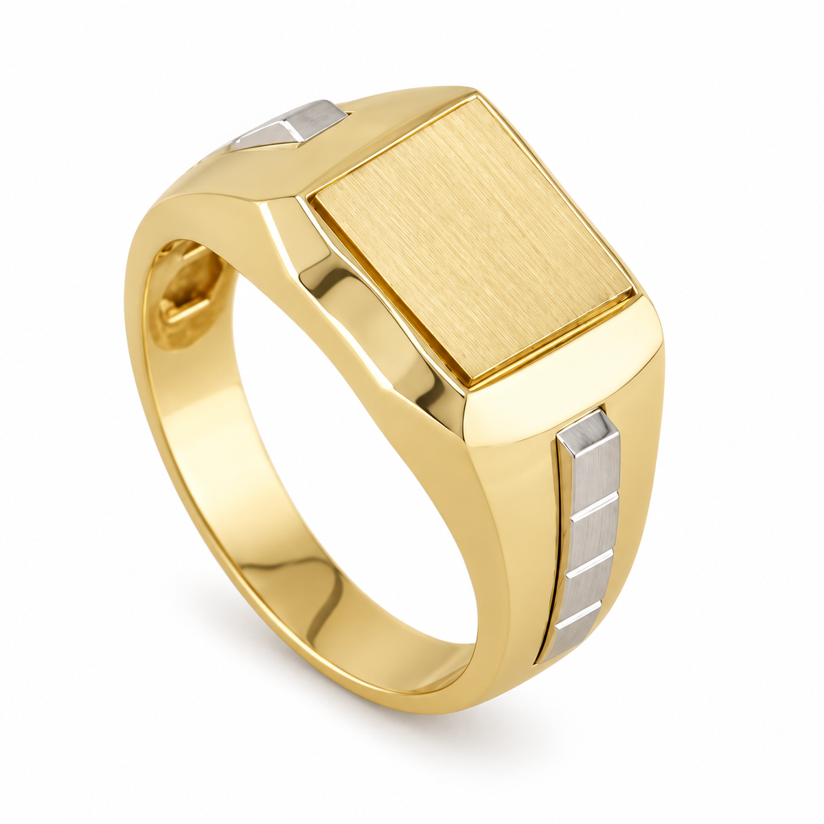 Bicolor Square Ring 14K