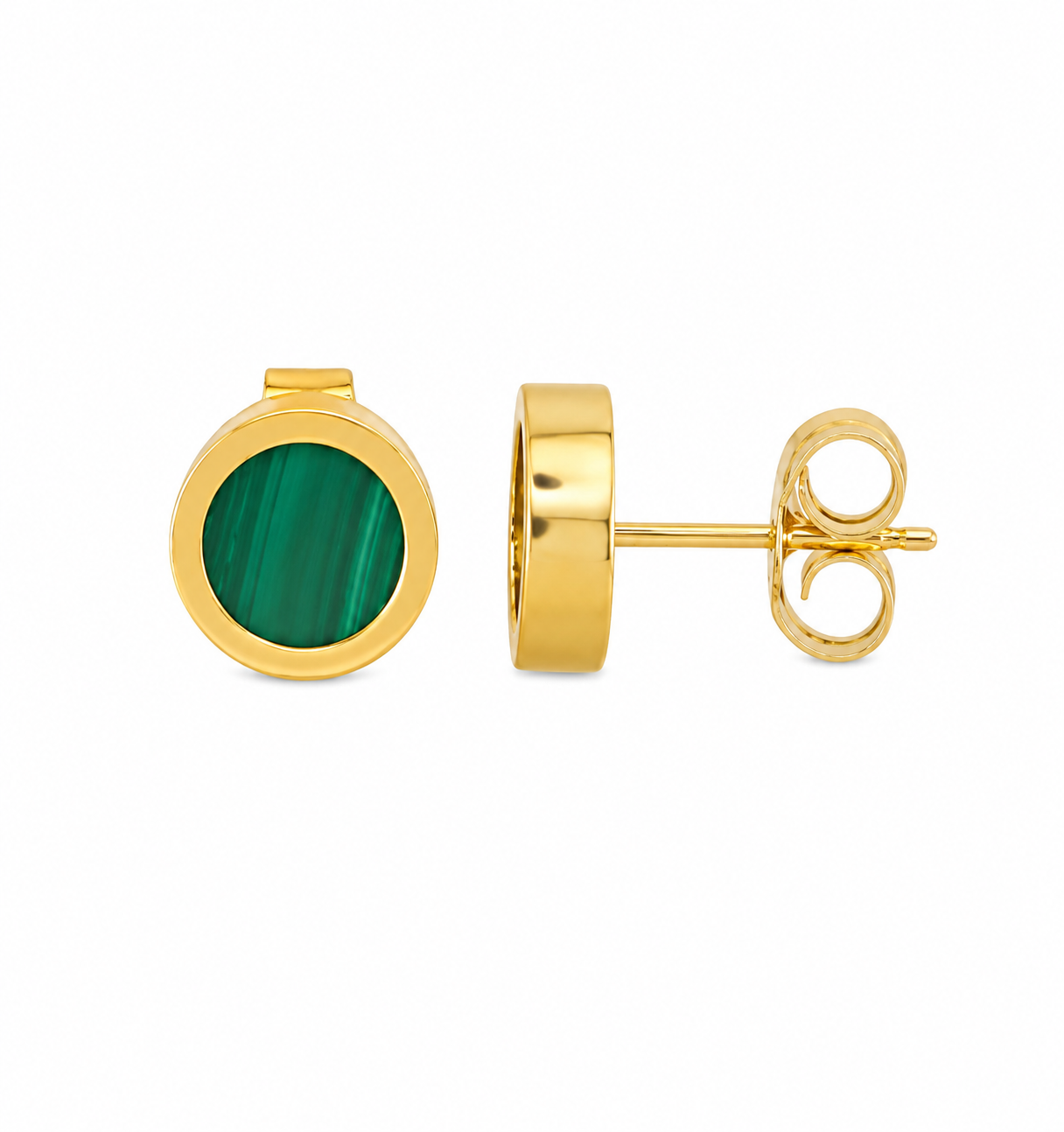 Green Malachite Stud Earrings