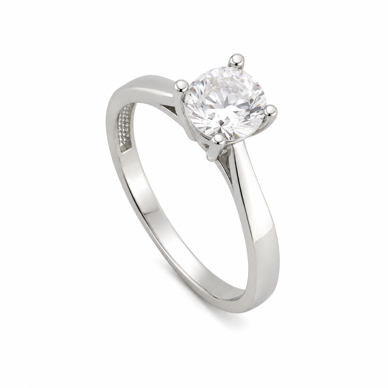 Solitaire White Ring