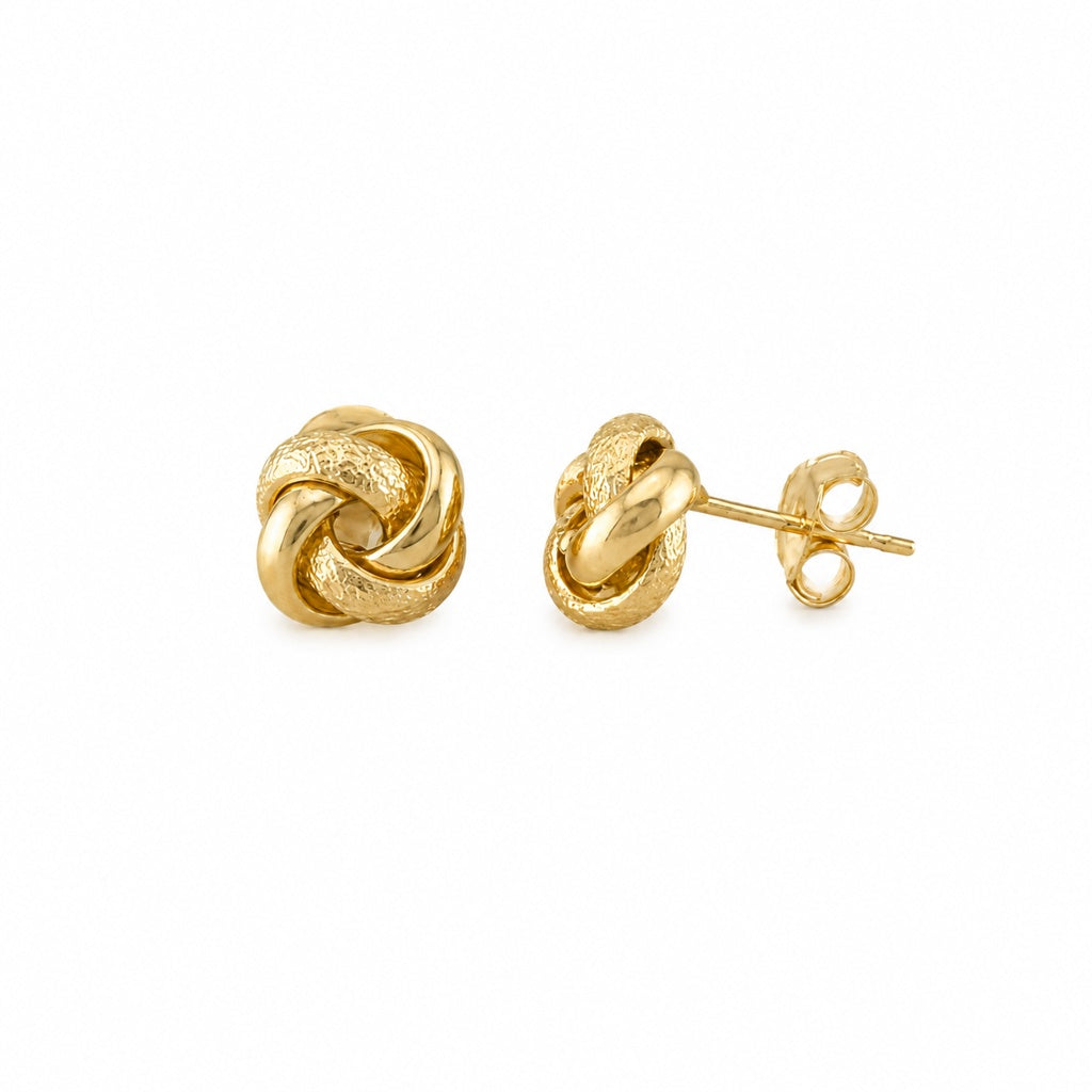Knot Stud Earring 14K 8mm x 8mm 1.2G