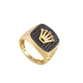Black Zirconia Crown Ring