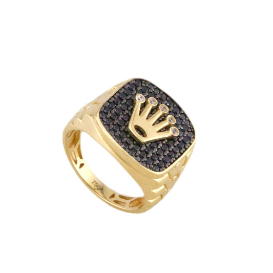 Black Zirconia Crown Ring