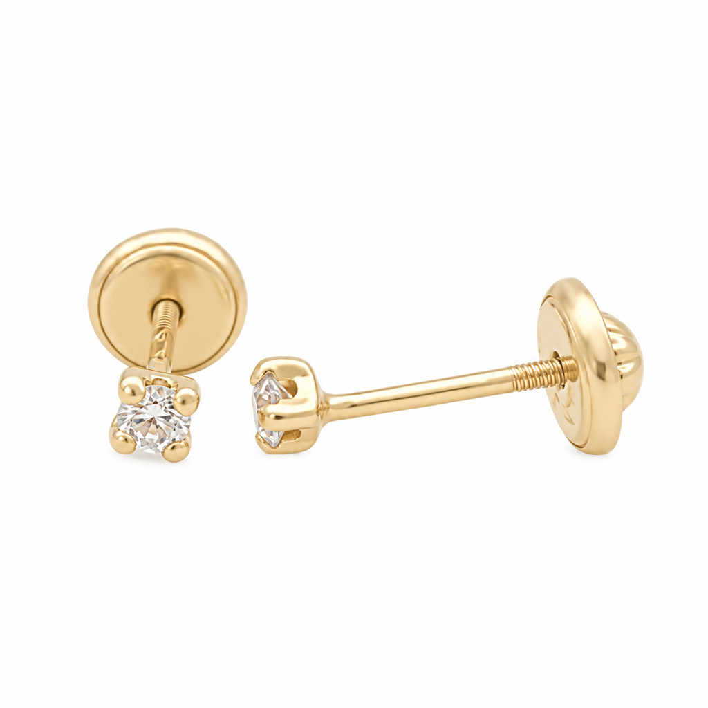 Zirconia Stud Earring 14K