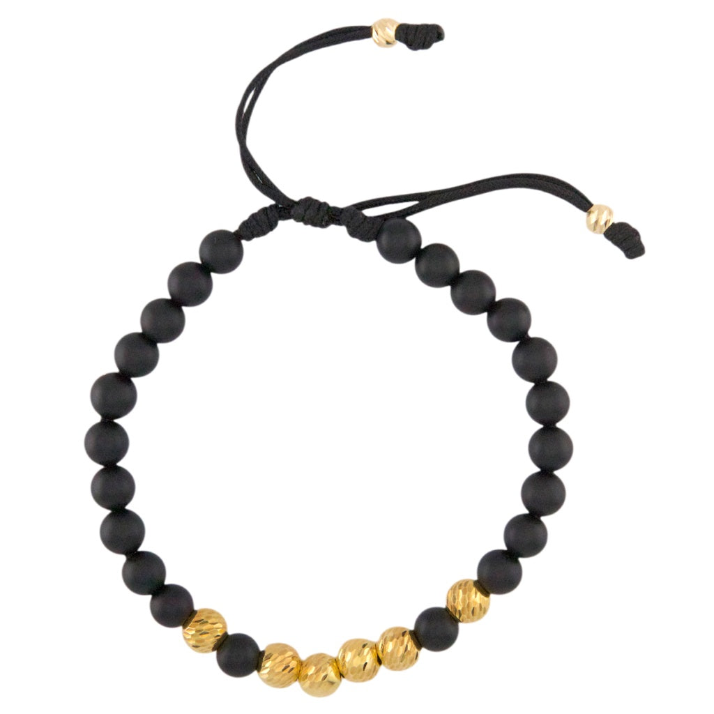 Women's Bracelets Men's Jewelry Gold Balls Bracelet 18K Italian Gold Size Adjustable Weight 1.80G