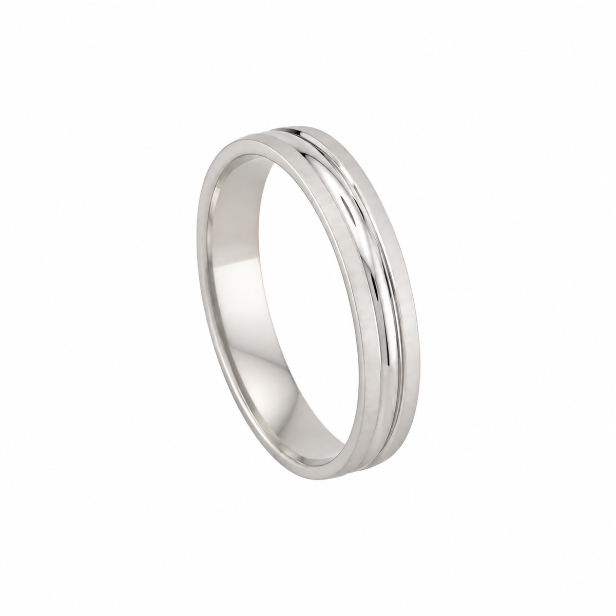 White Wedding Band 14k