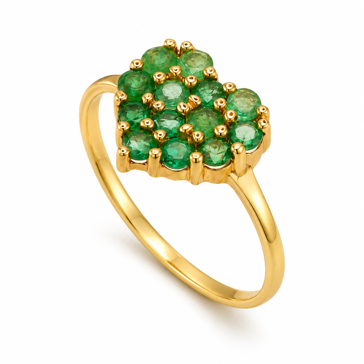 Heart Genuine Emerald Ring