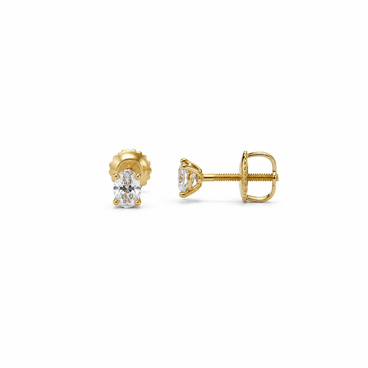 Oval Diamond Stud Earrings