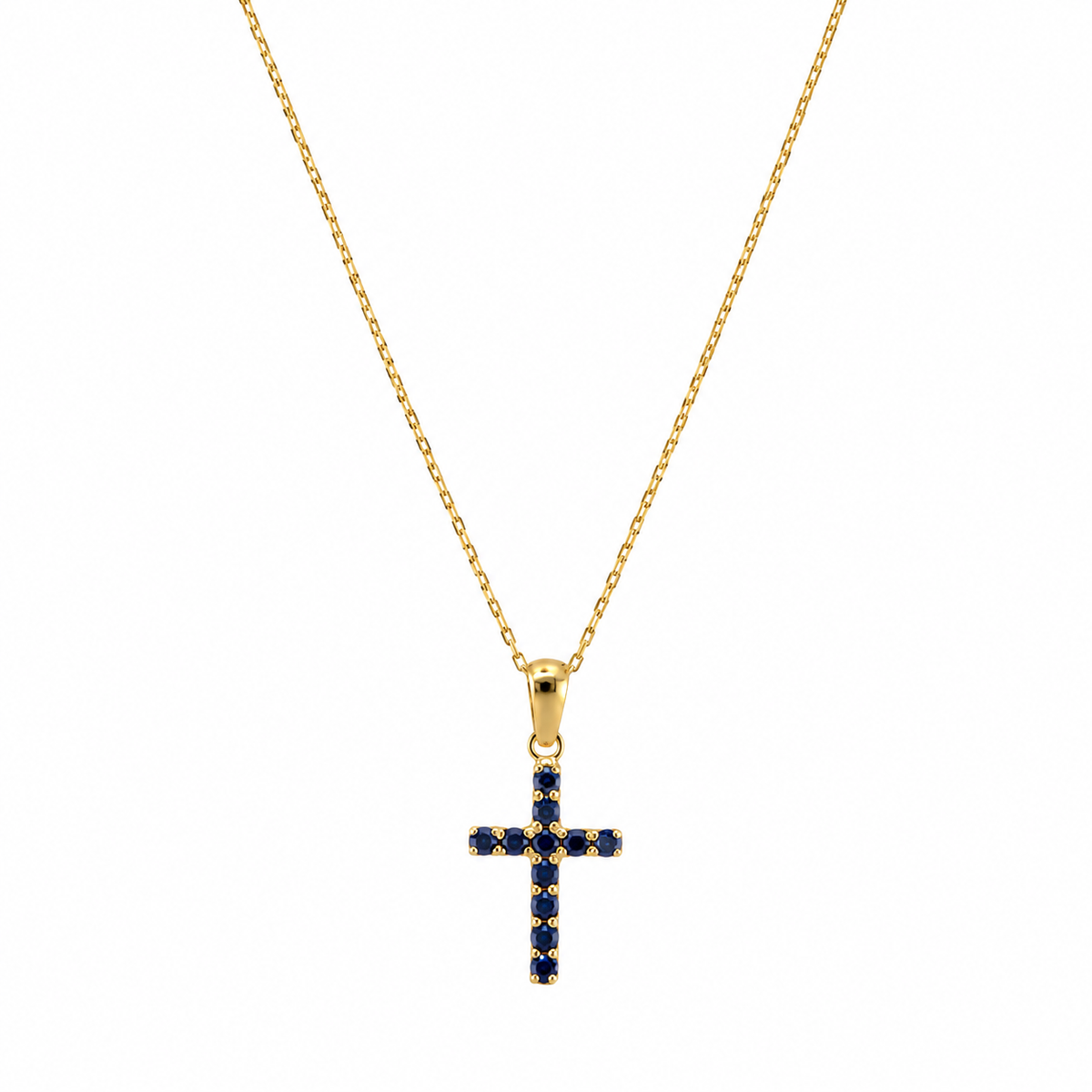 Sapphire Cross Necklace