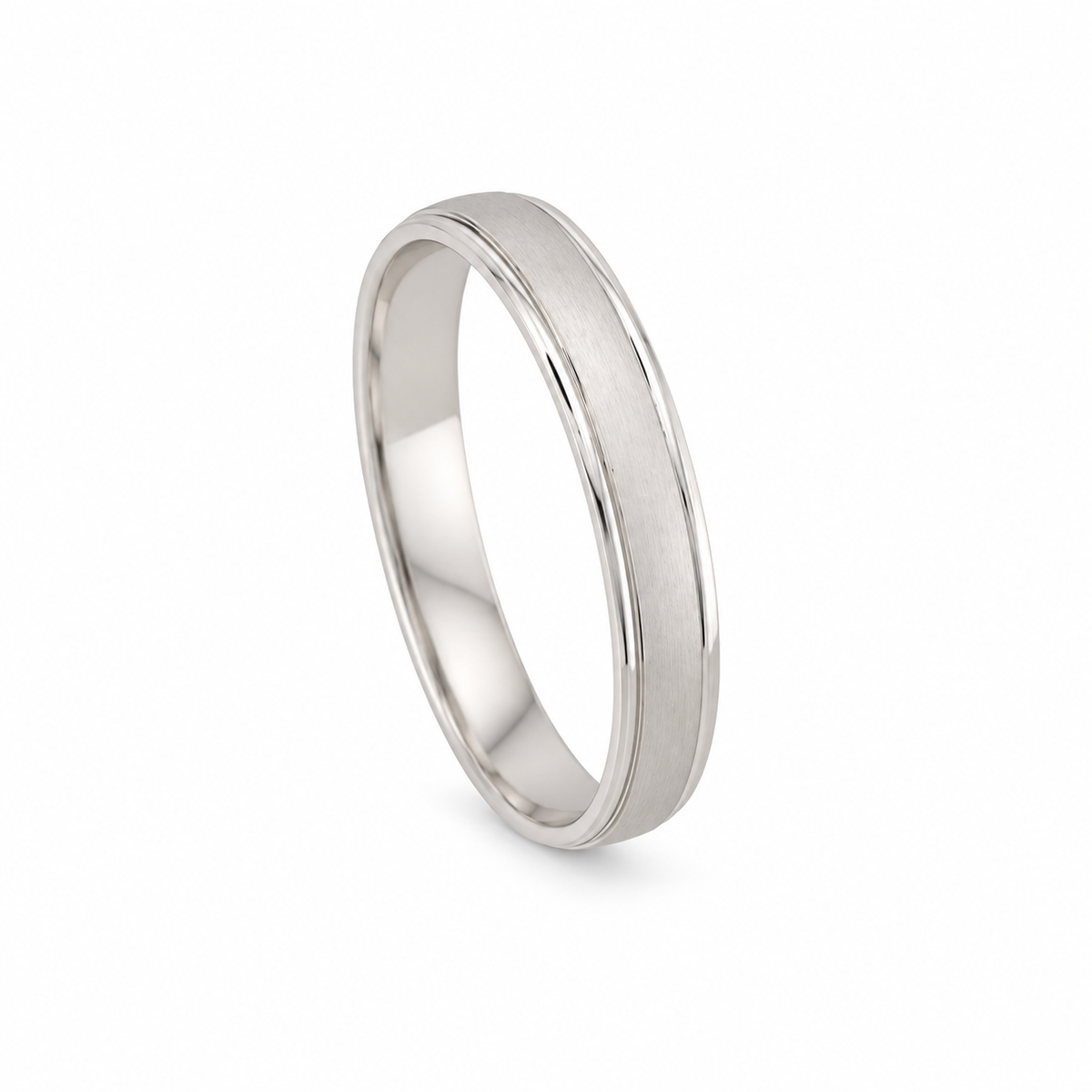 White Wedding Band 14k