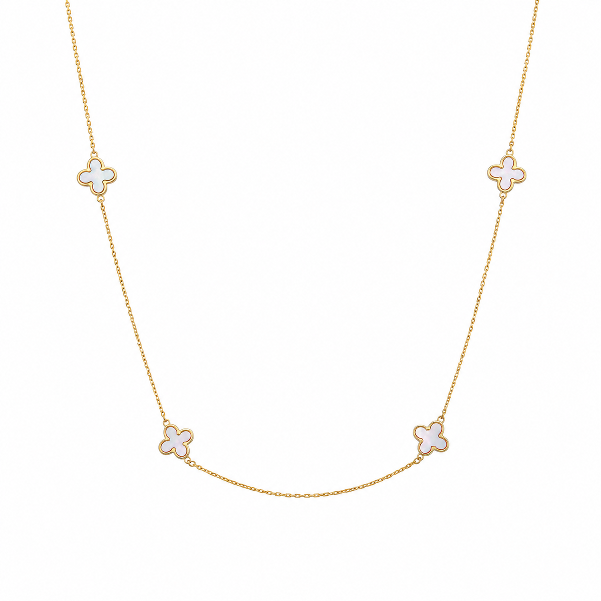 Small White Trevol Necklace