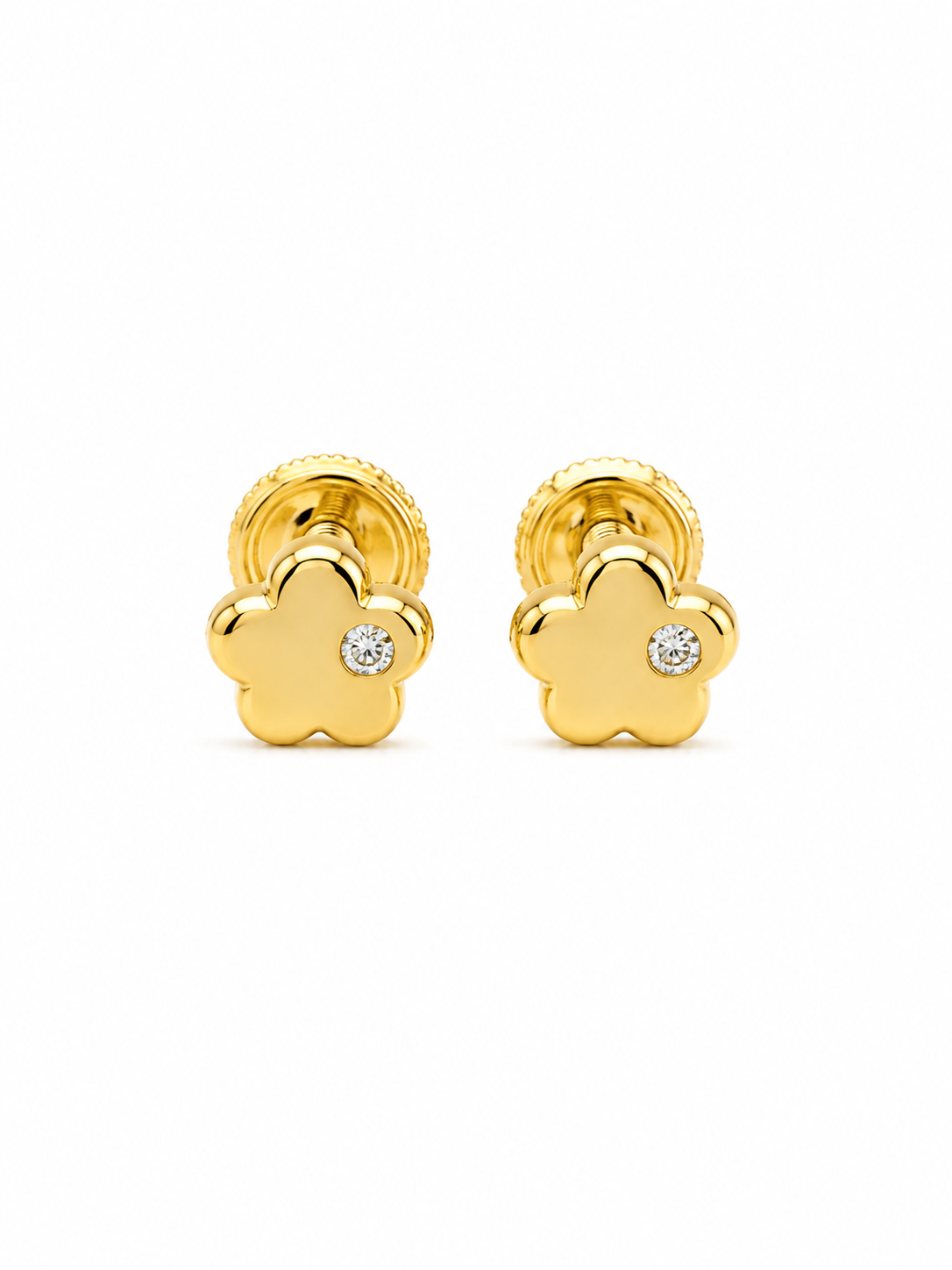 Diamond Flower Stud Earrings