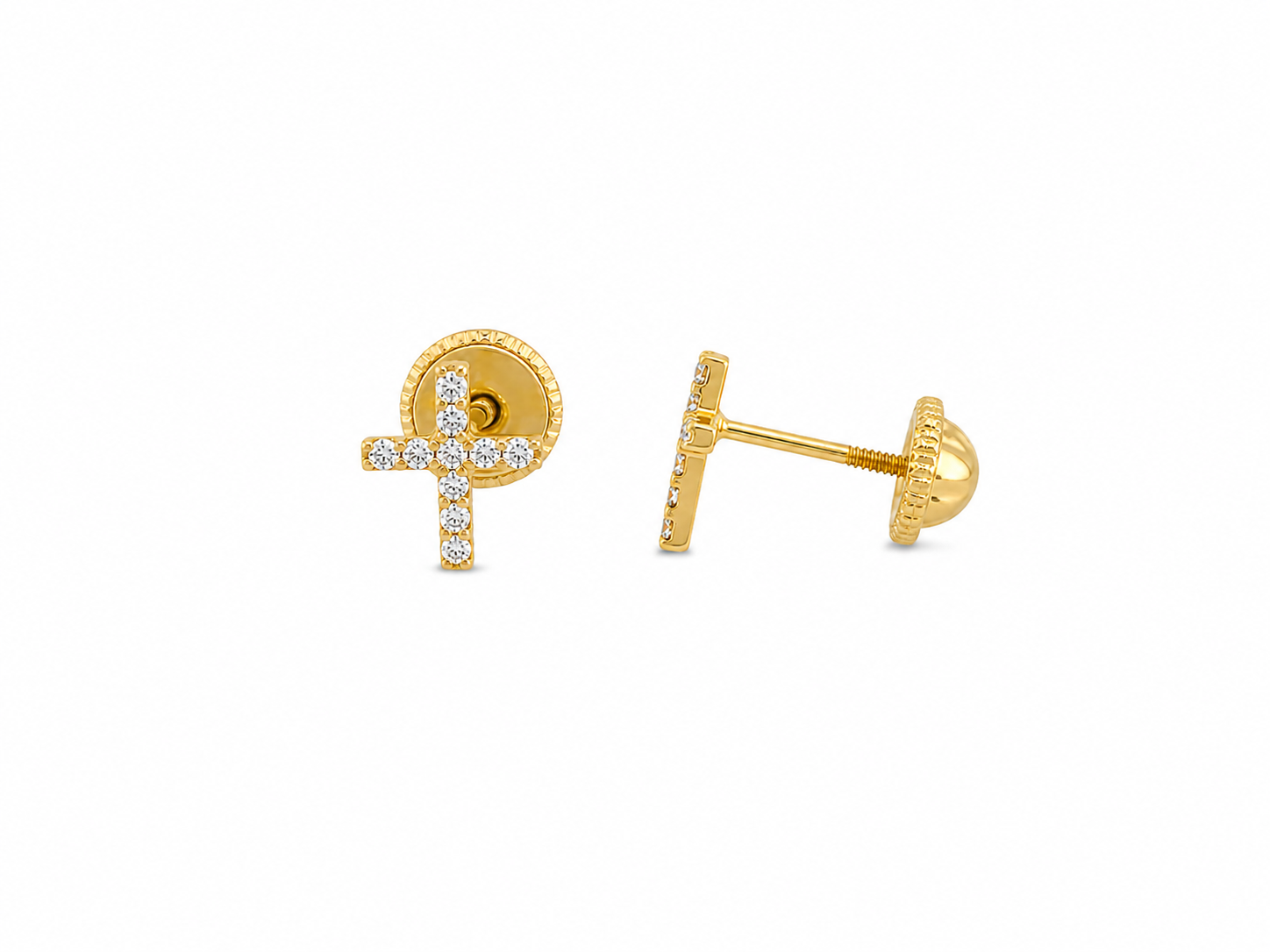 Zirconia Cross Stud Earrings