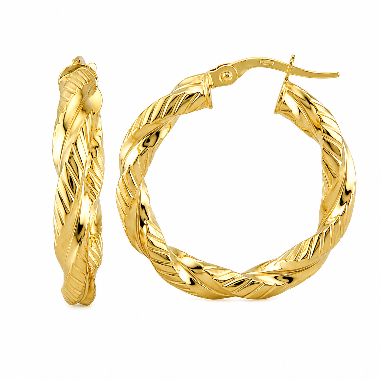 Fancy Twisted Hoops Earrings