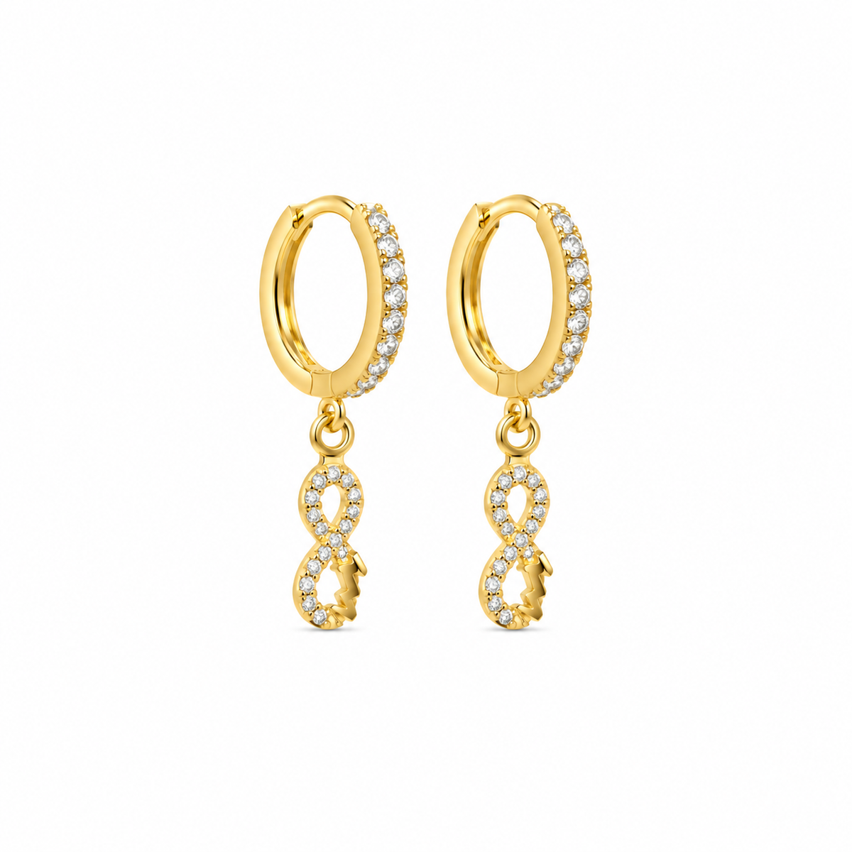 Zirconia Infinite Hoops Earrings