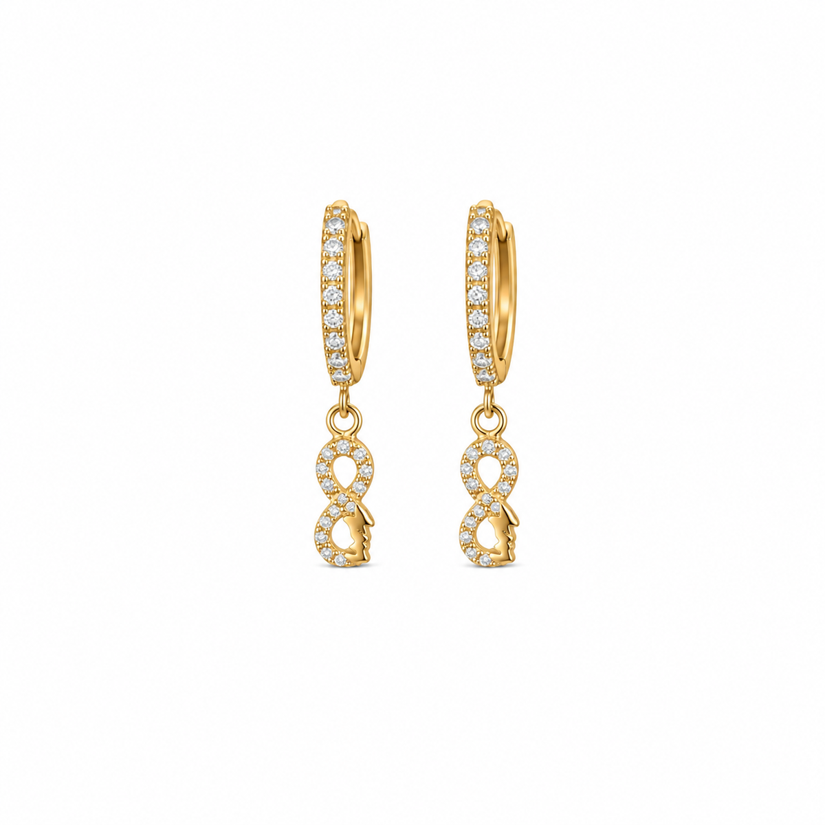 Zirconia Infinite Hoops Earrings