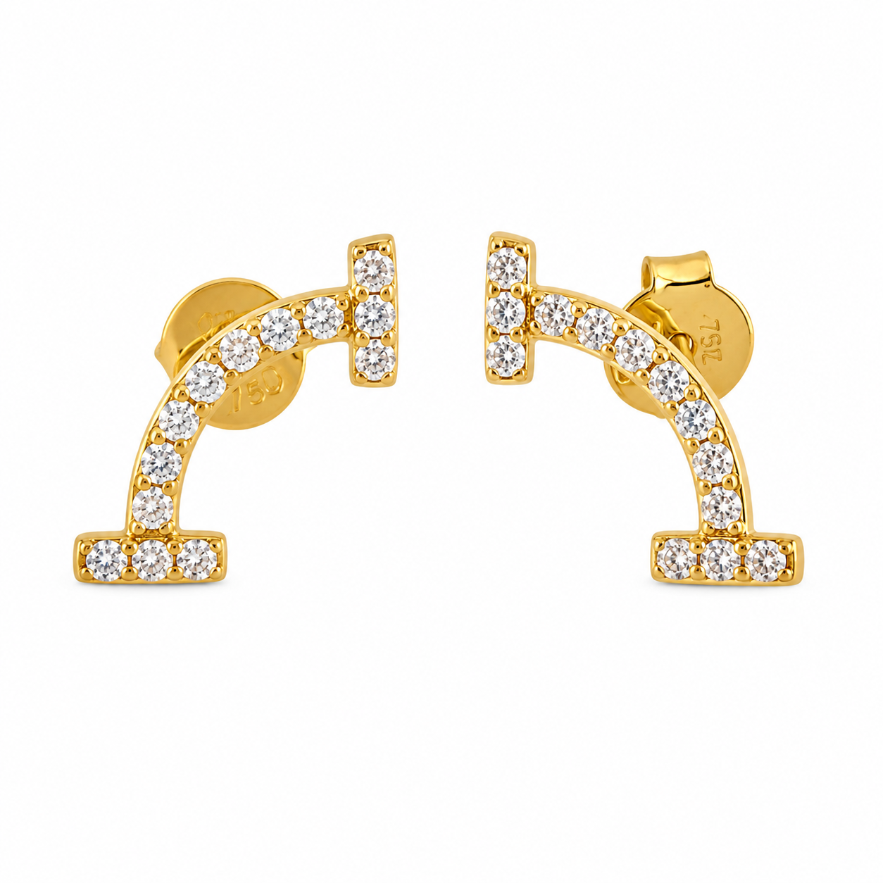 Bow with Zirconia Stud Earrings