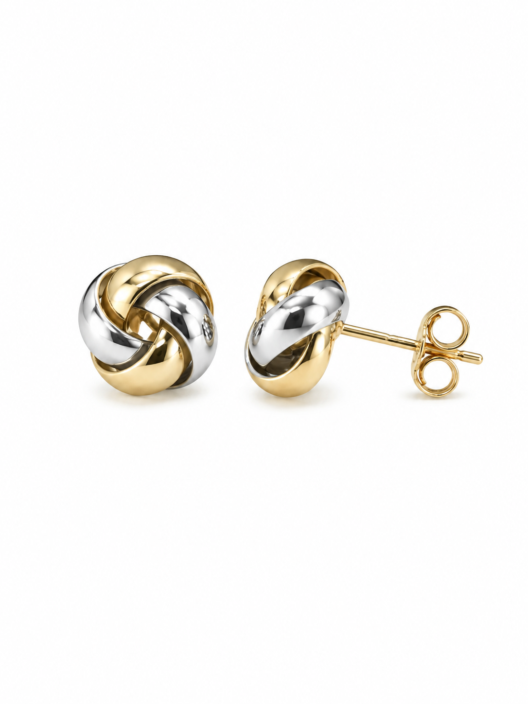 Bicolor Knot Stud Earrings