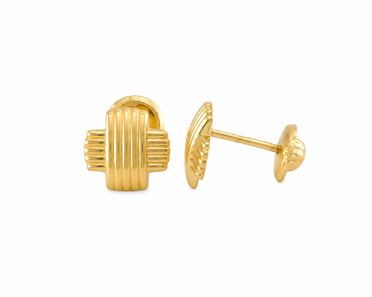Fancy Squared Stud Earrings