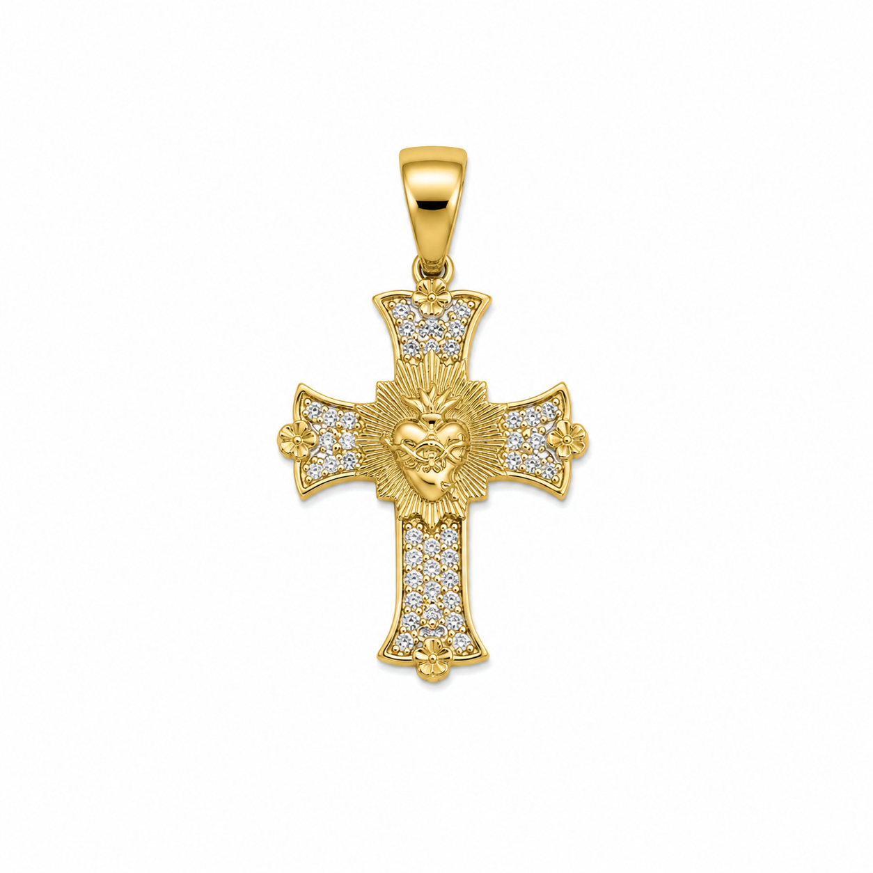Fancy Heart Cross Pendant