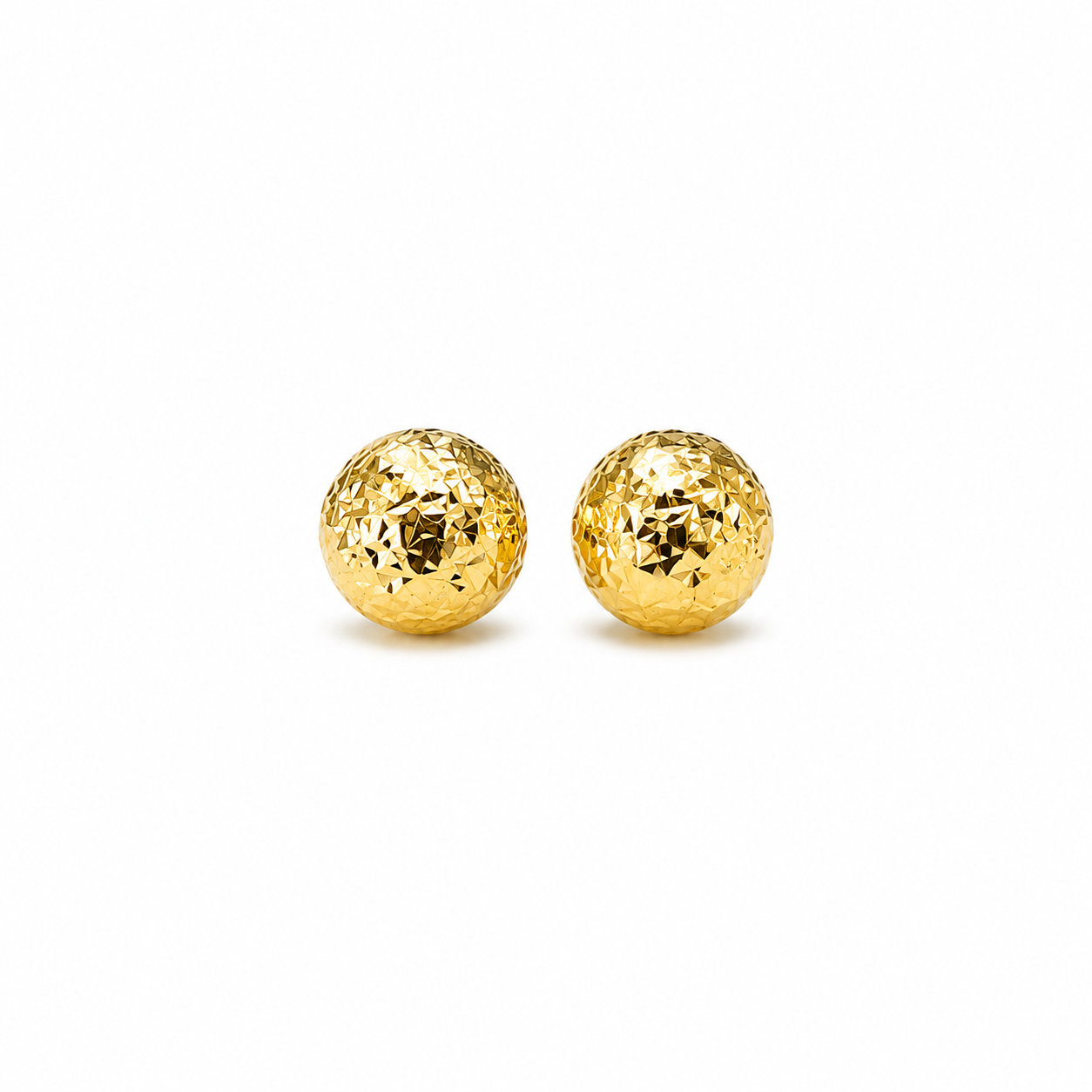 Diamond Cut Balls Stud Earrings
