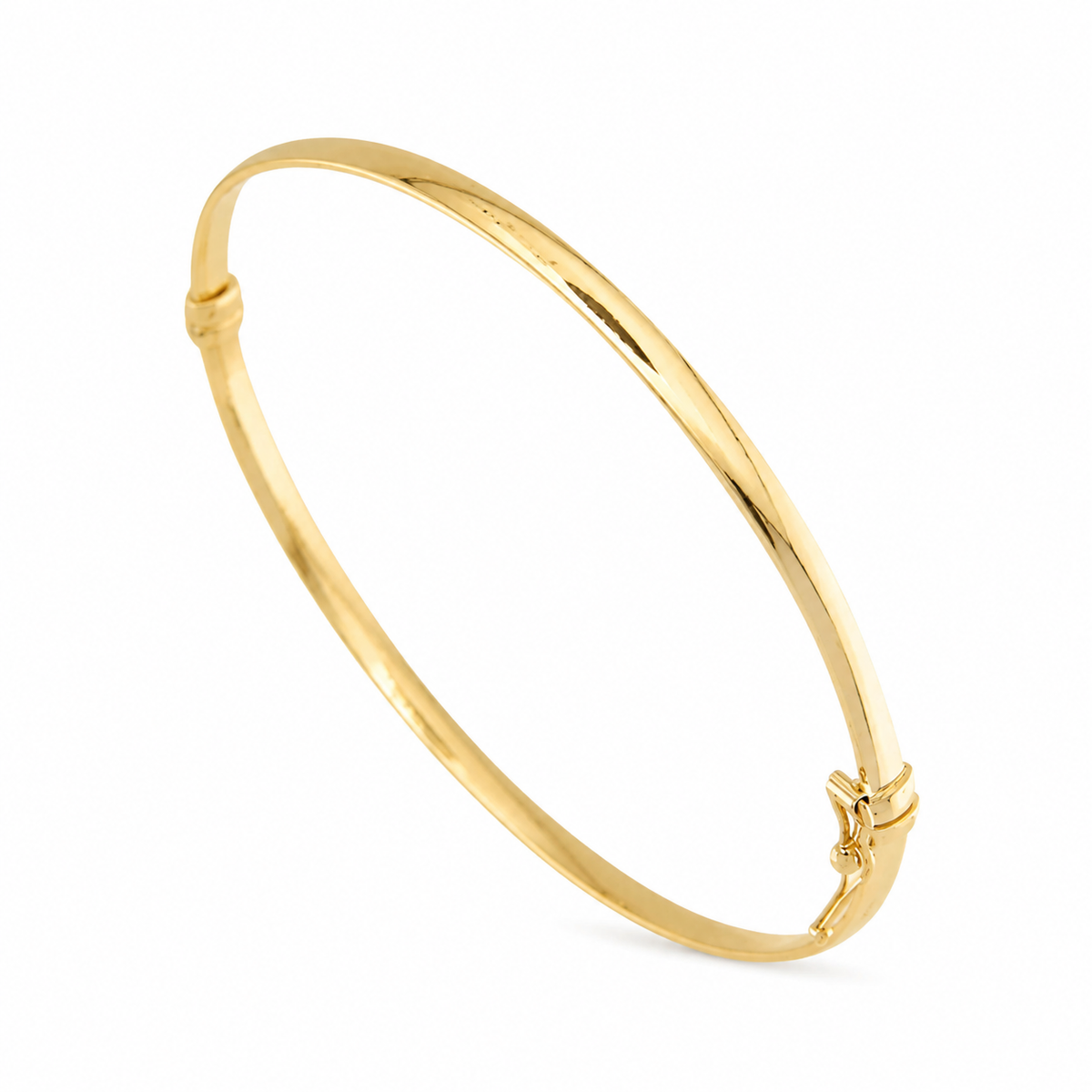Women's Bracelets Plain Gold Bangle 18K Italian Gold Size 65mm x 54mm Weight 3.3G