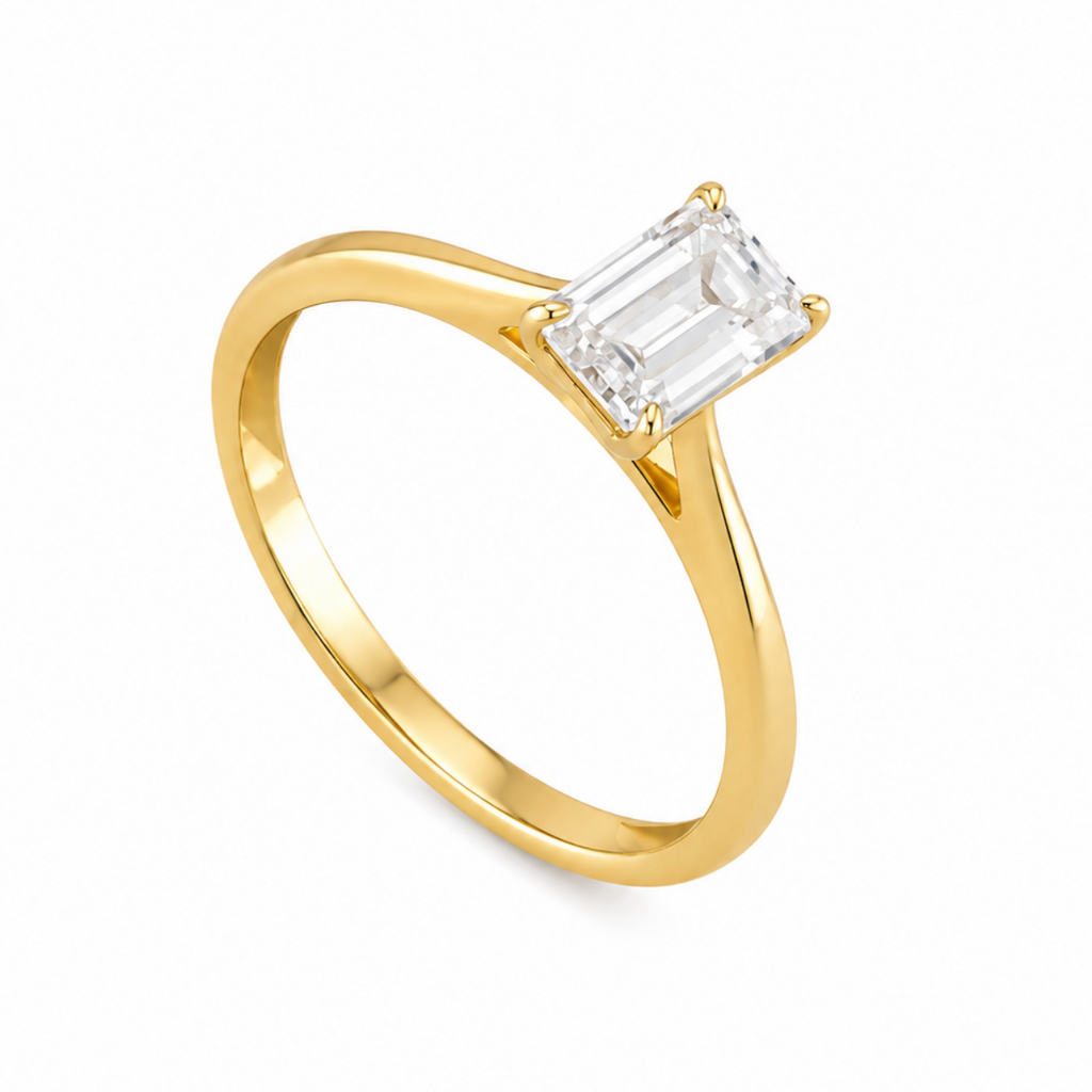 Emerald Cut Diamond Solitaire Ring