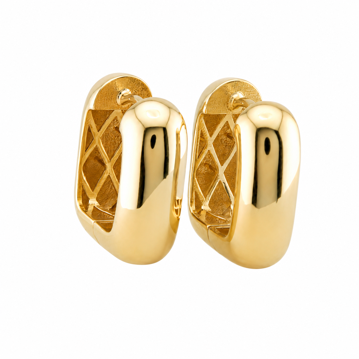Fancy Square Hoops Earrings