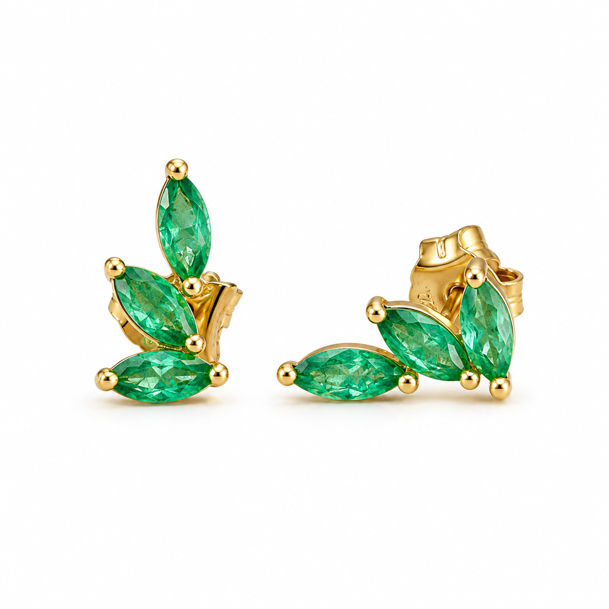 Marquise Emerald Stud Earrings
