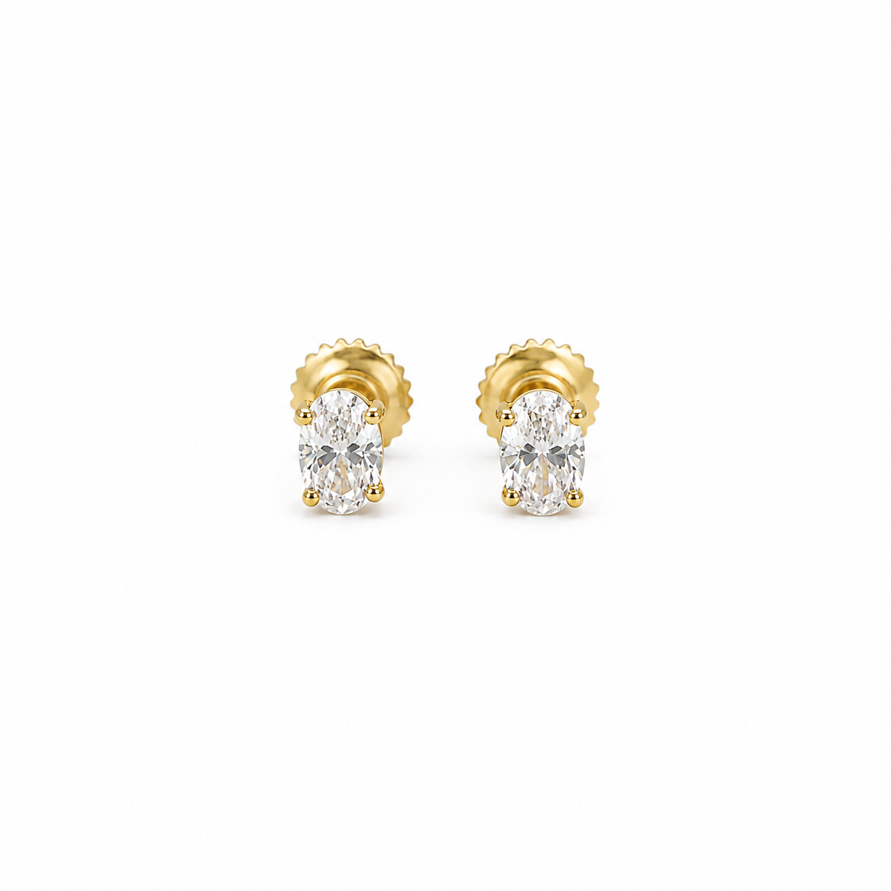 Oval Diamond Stud Earrings