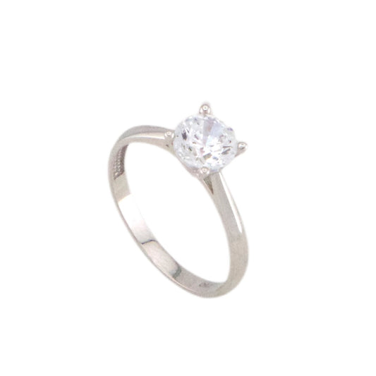 Solitaire White Ring