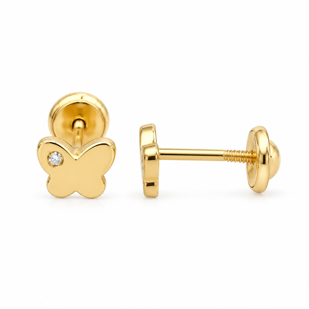 Diamond Butterfly Stud 18K