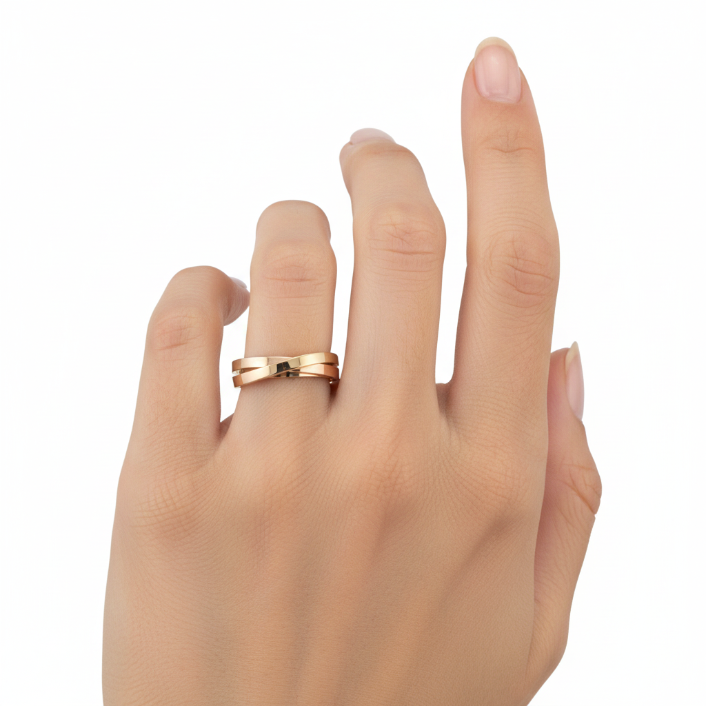 3 Colors Twisted Wedding Ring