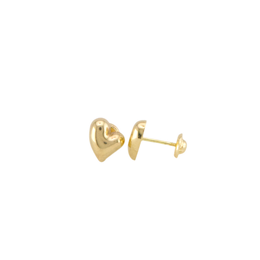 Curved Heart Stud Earrings
